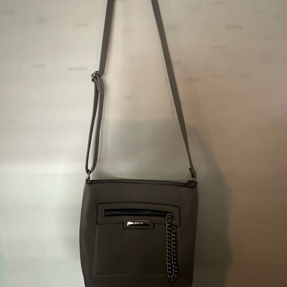 Nine West Gray Crossbody with Silver Accents